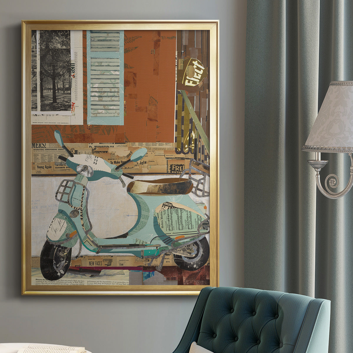 That Vespa - Modern Framed Canvas Print