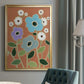 Woodblock Floral IV - Modern Framed Canvas Print