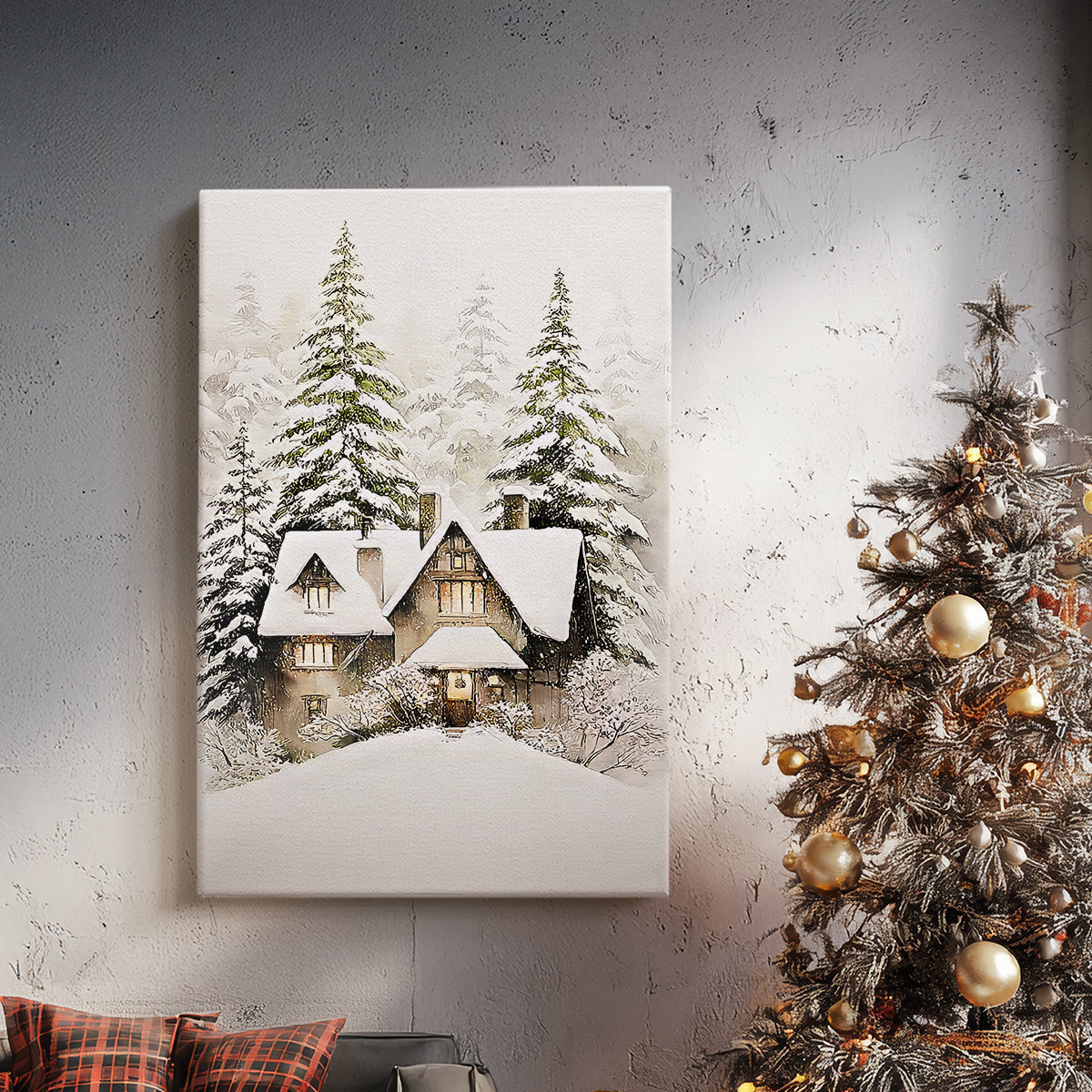 Silver Yule Promise - Canvas Art Print