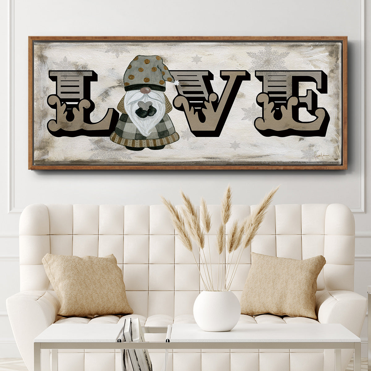 Winter Wonderland Friend Love - Floater Framed Canvas Print