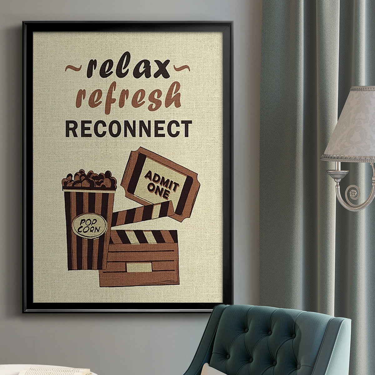 Movie Time IV - Modern Framed Canvas Print