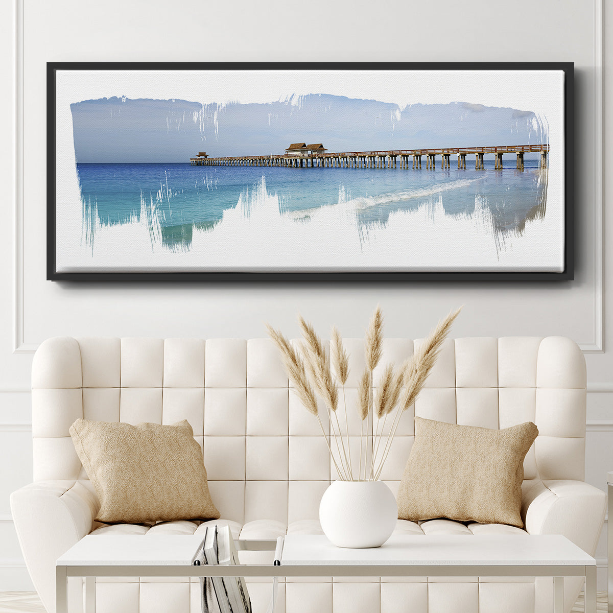 Virginia Beach Pier - Floater Framed Canvas Print