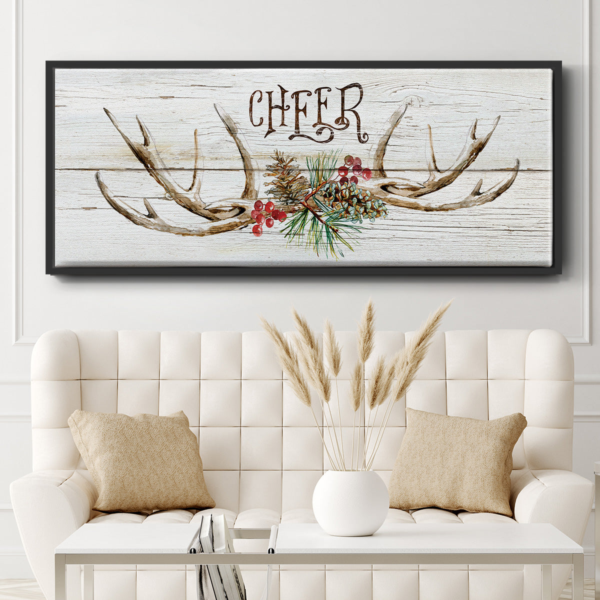 Rustic Cheer - Floater Framed Canvas Print