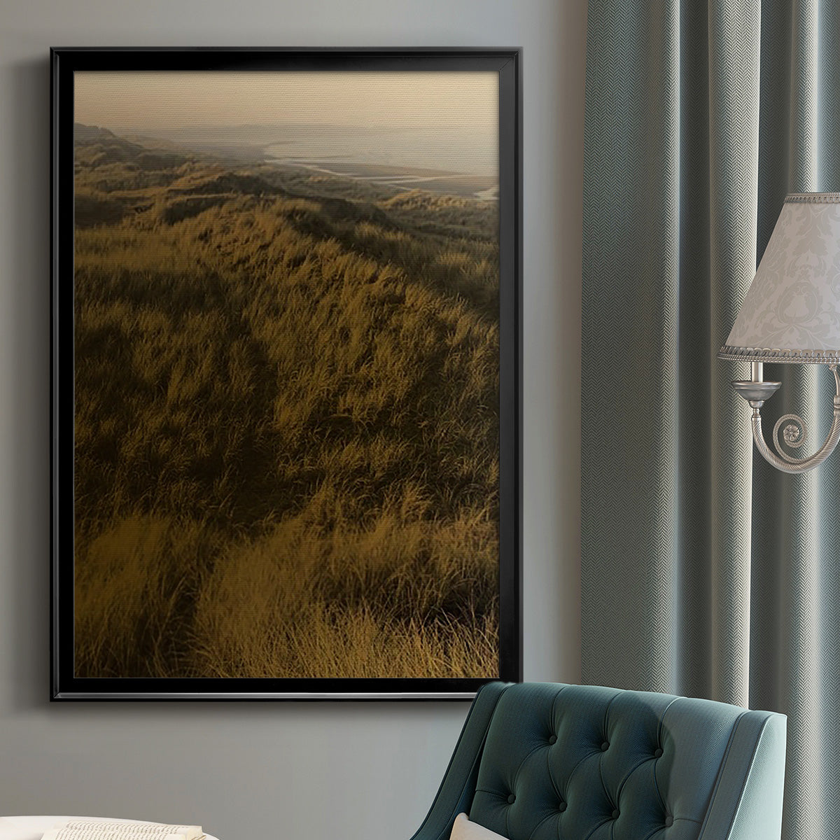 Golden Fog II - Modern Framed Canvas Print