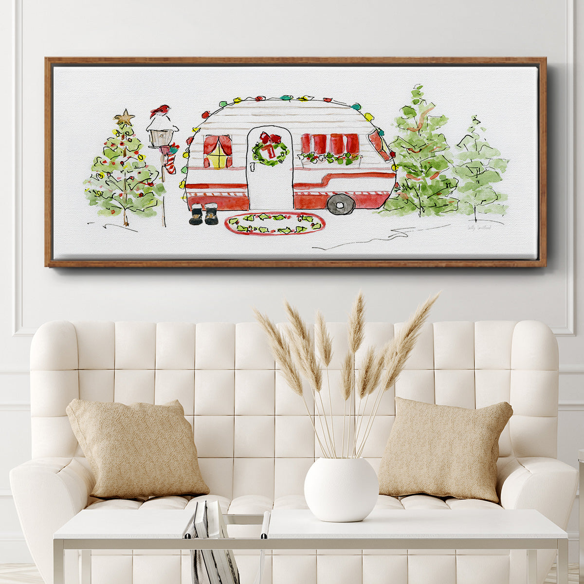 Holiday Camper I - Floater Framed Canvas Print
