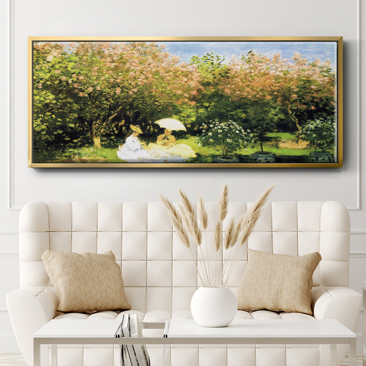 The Garden, 1872 - Floater Framed Canvas Print