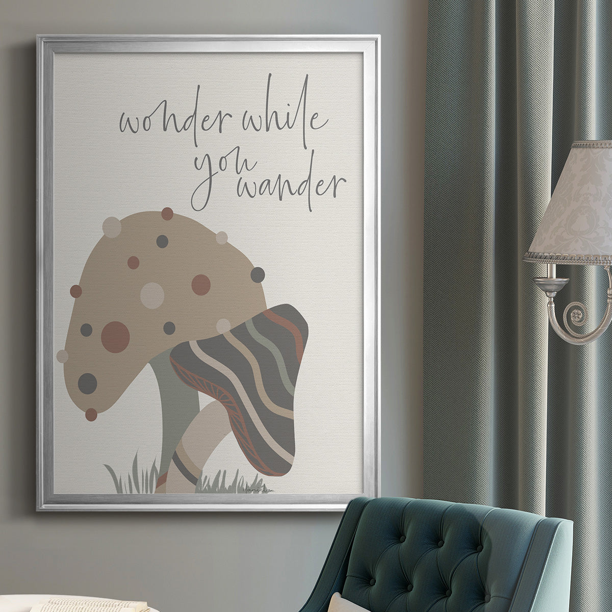 Wonder While You Wander - Modern Framed Canvas Print