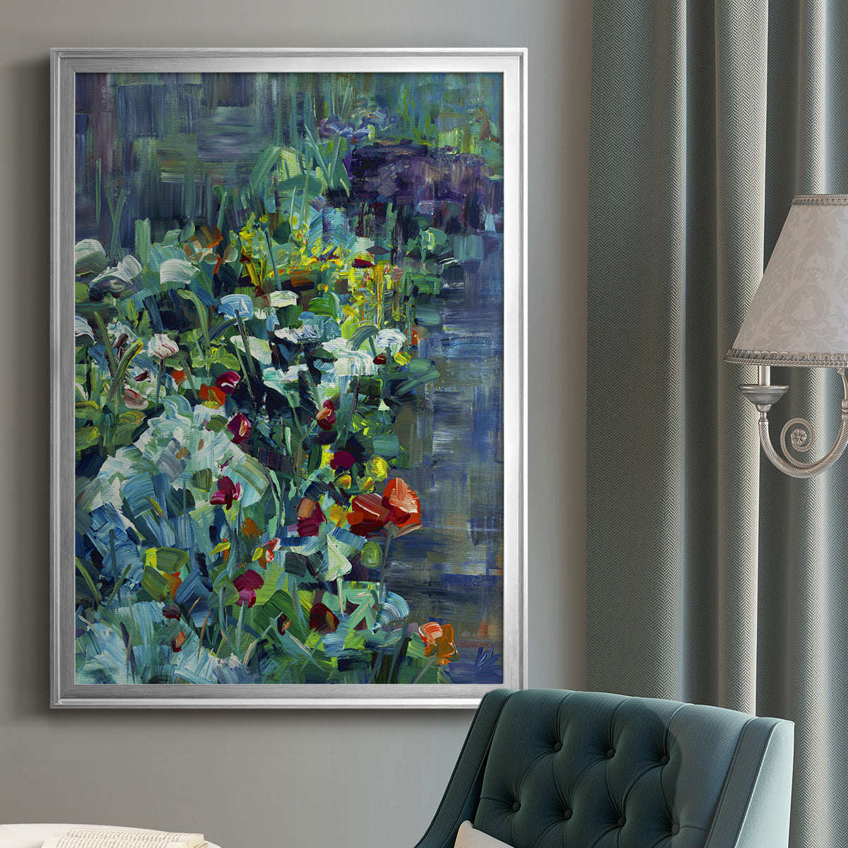 Lots of Love in the Garden - Modern Framed Canvas Print