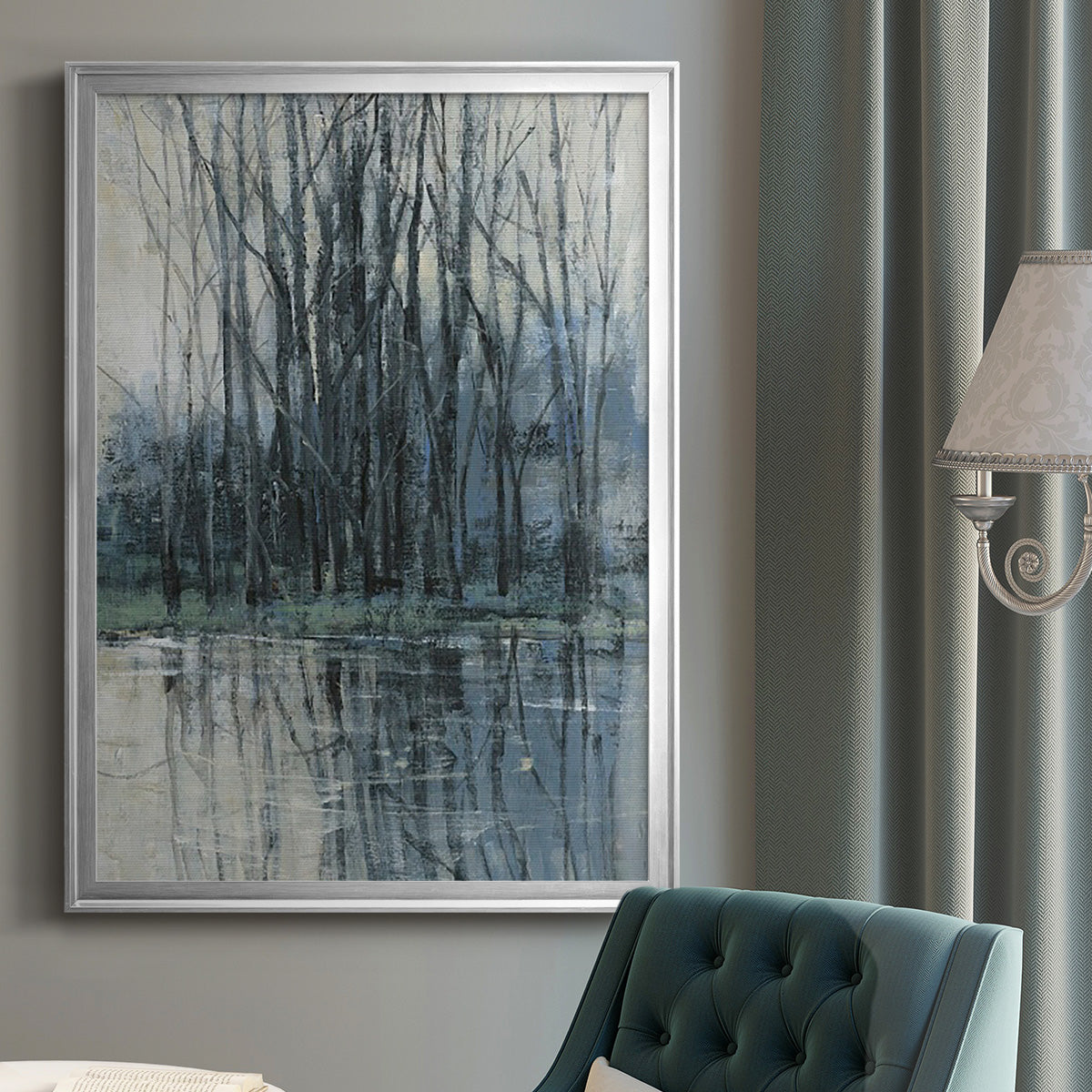 Morning Drizzle II - Modern Framed Canvas Print