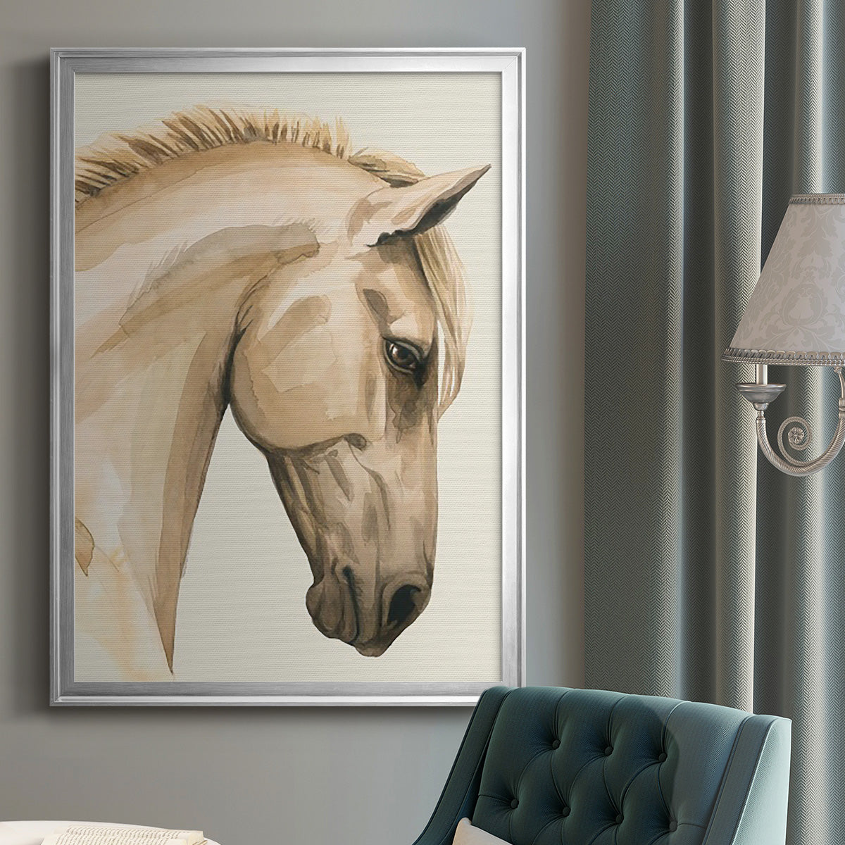 Golden Palomino I - Modern Framed Canvas Print