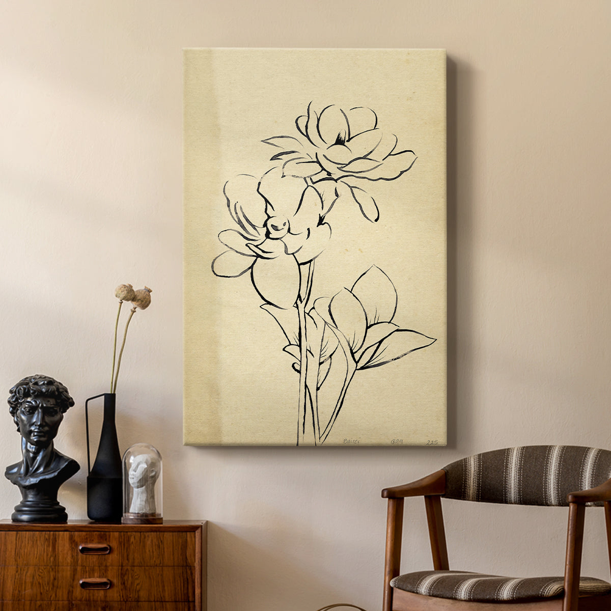 Magnolia Sketch II - Canvas Art Print