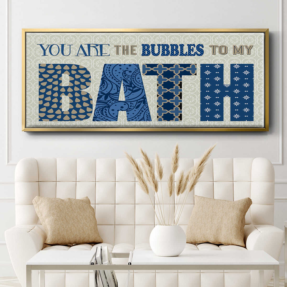 Bath Bubbles - Floater Framed Canvas Print