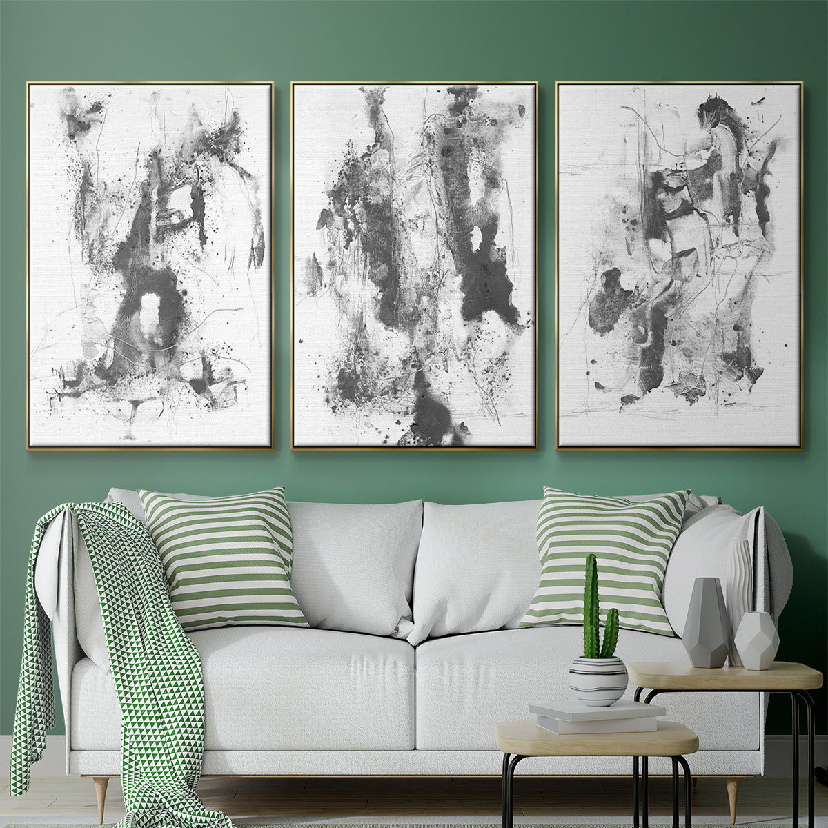 Graphite Abstract I - Floater Framed Canvas Set