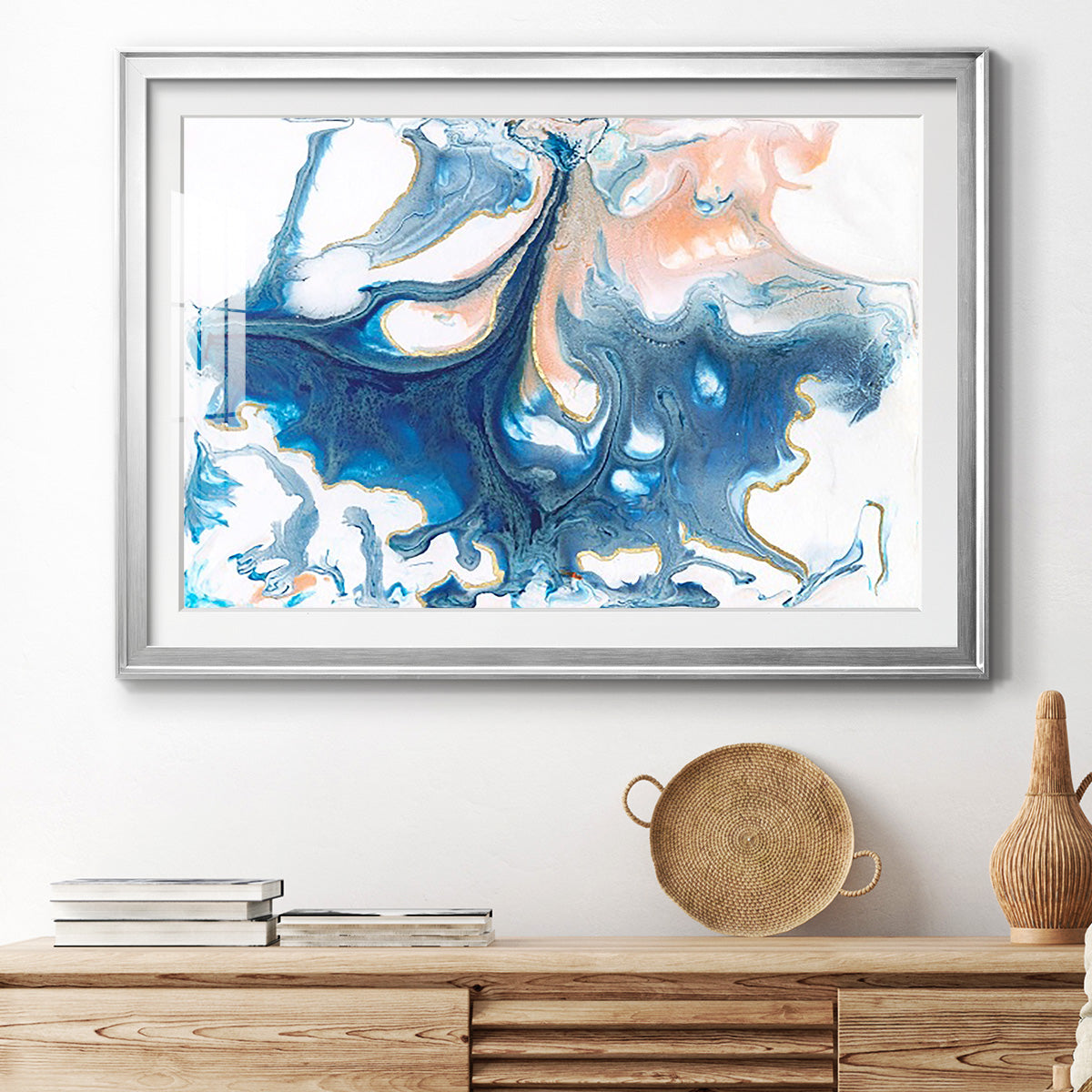 Dancing Blue I Premium Framed Print - Ready to Hang