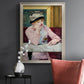 Impressionist portrait scene with plum brandy by Édouard Manet in an ornate champagne frame displayed in a dark-toned interior setting.