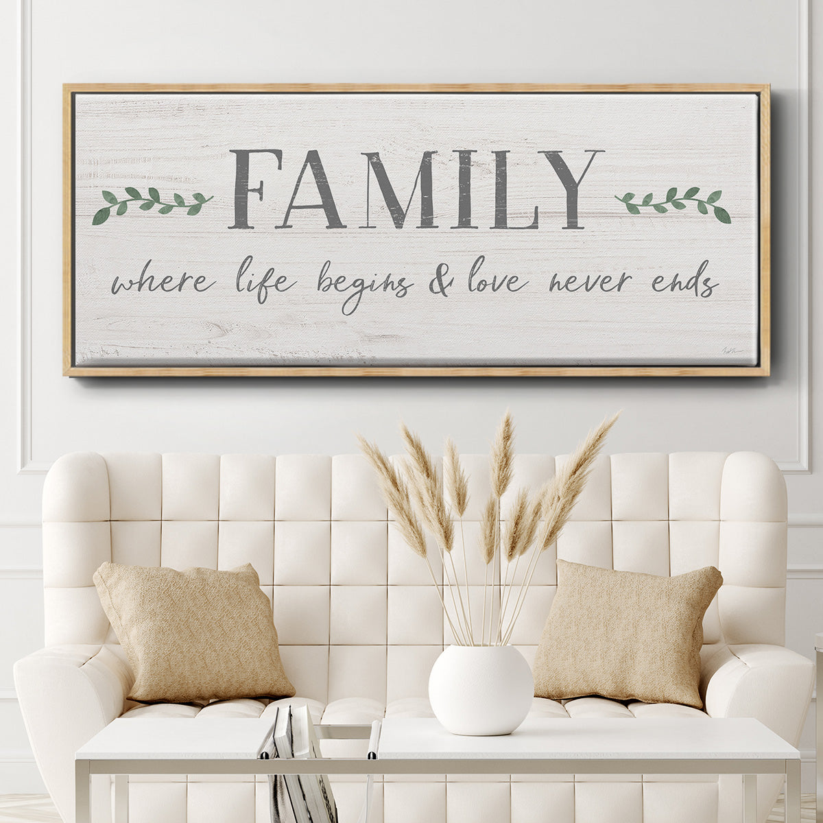 Love Never Ends - Floater Framed Canvas Print