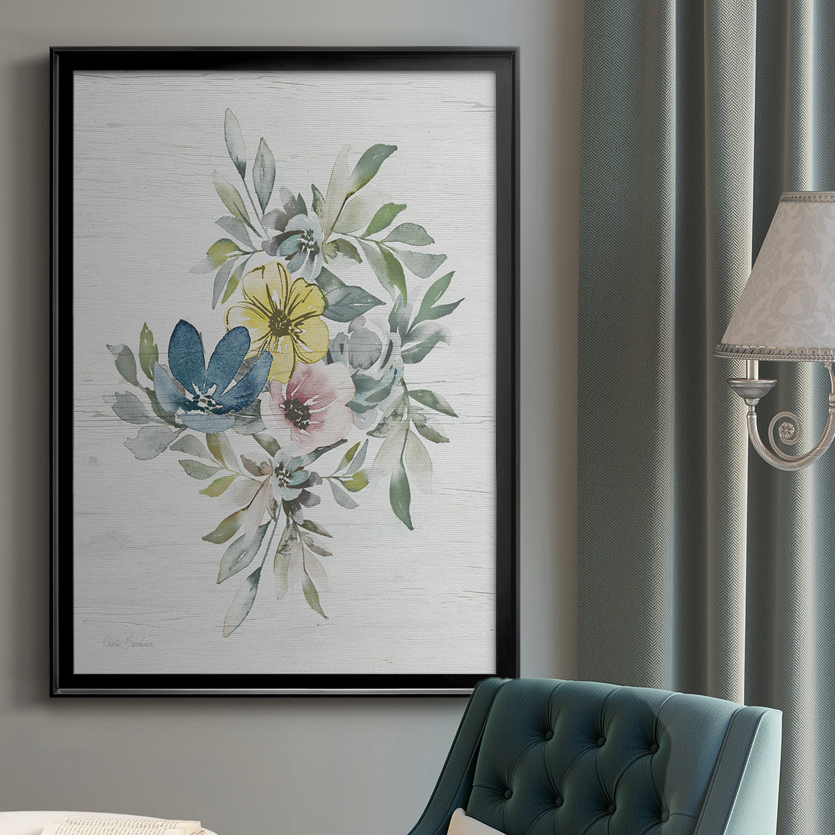 Spring Meadow Arrangement II - Modern Framed Canvas Print