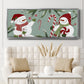 Peppermint Snowman Collection D - Floater Framed Canvas Print