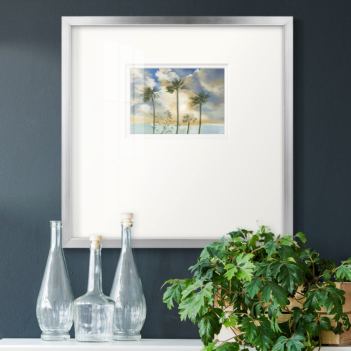 Palms in the Wind Premium Framed Print Double Matboard