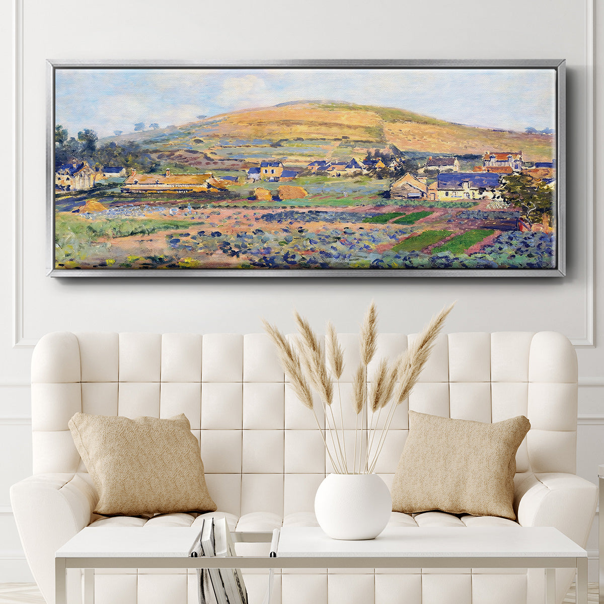 The Mount Riboudet in Rouen at Spring, 1872 - Floater Framed Canvas Print