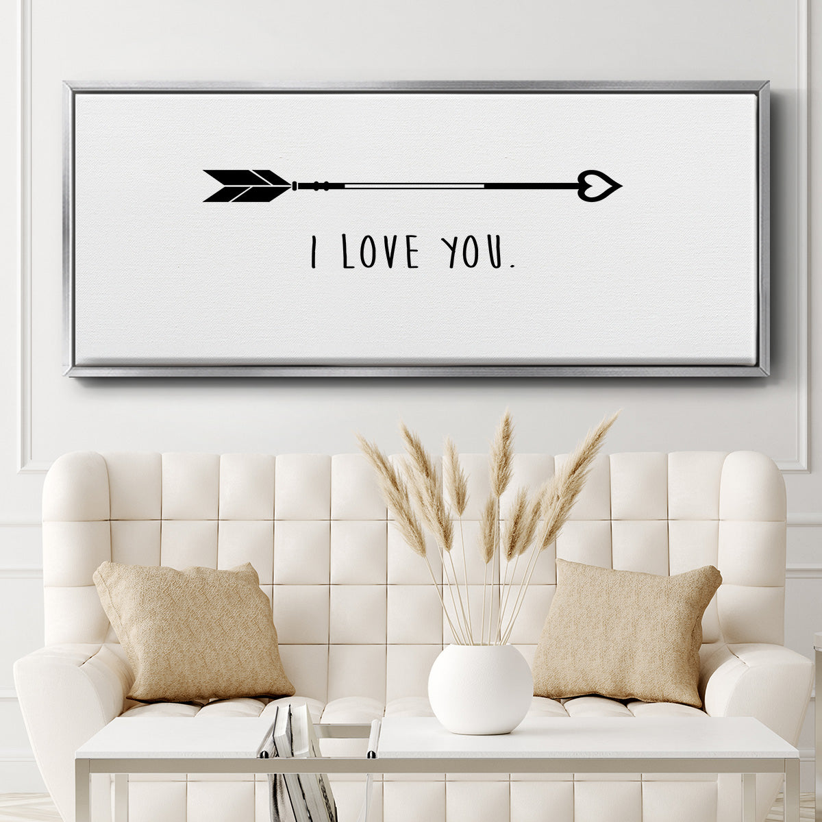 Love Arrow I - Floater Framed Canvas Print