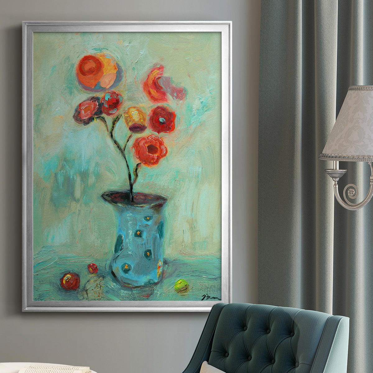 Orange Pop - Modern Framed Canvas Print