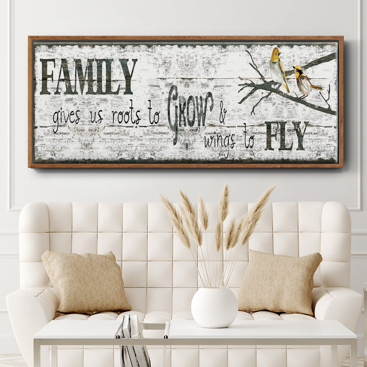 Family Gives Us - Floater Framed Canvas Print