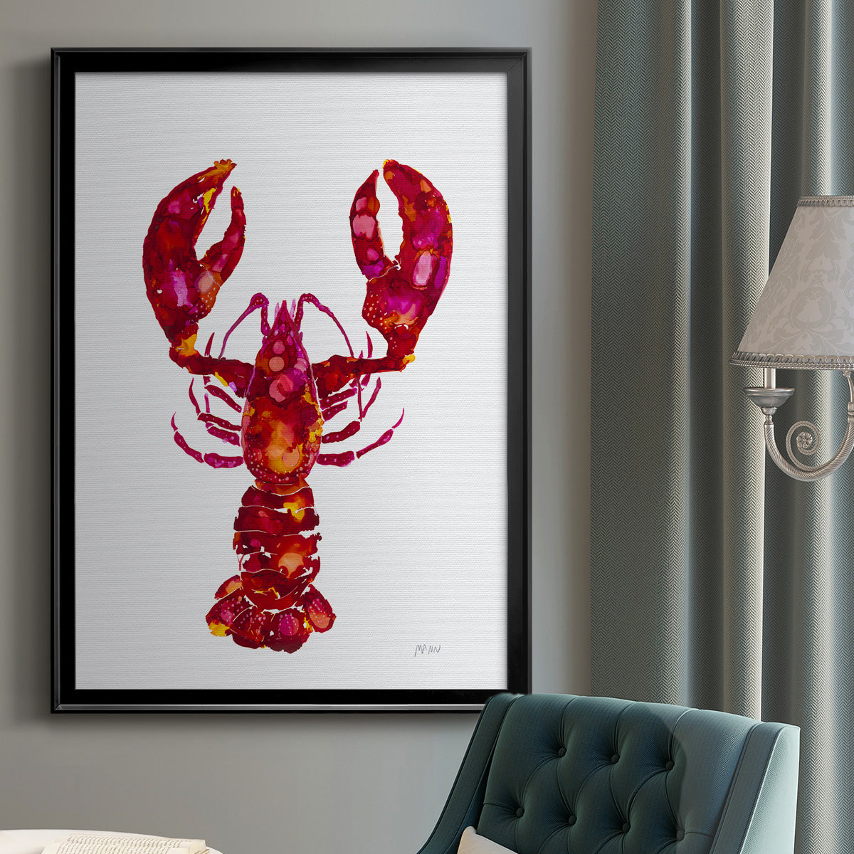 Lobster - Modern Framed Canvas Print