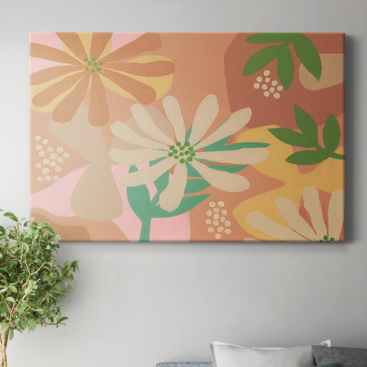 Neutral Blooms III Premium Gallery Wrapped Canvas - Ready to Hang