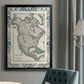 Bordered Map of North America - Modern Framed Canvas Print