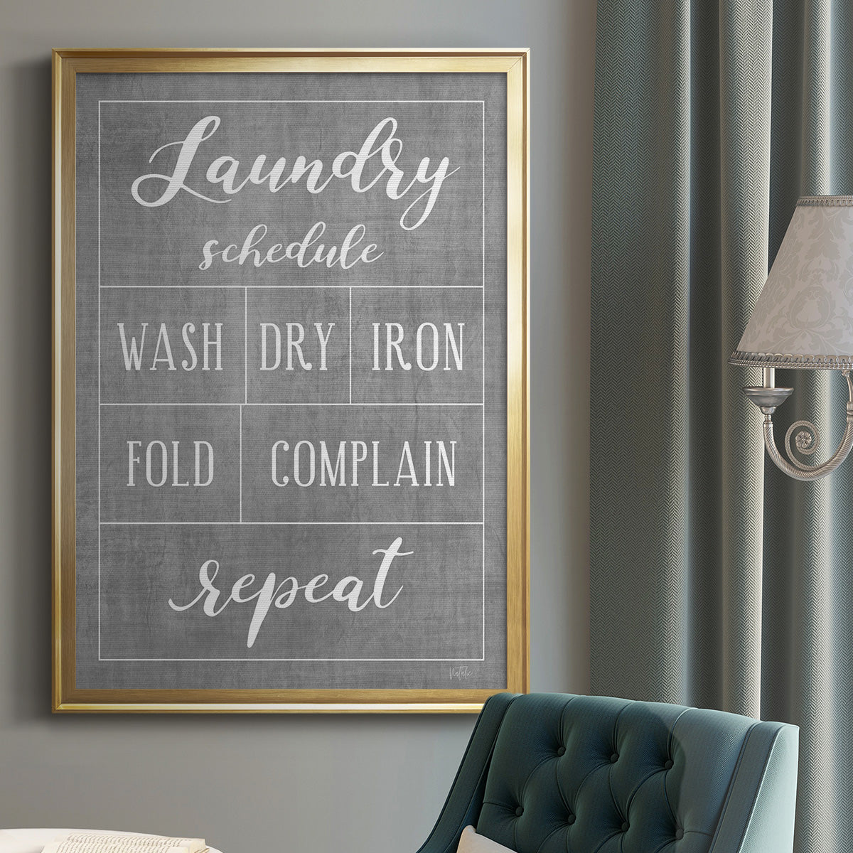 Laundry Schedule - Modern Framed Canvas Print