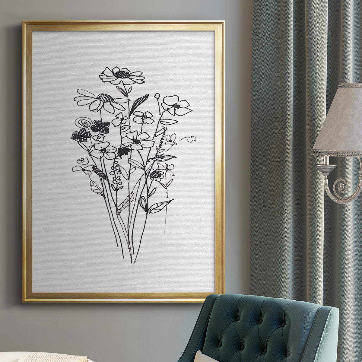 Farmhouse Plants II - Modern Framed Canvas Print