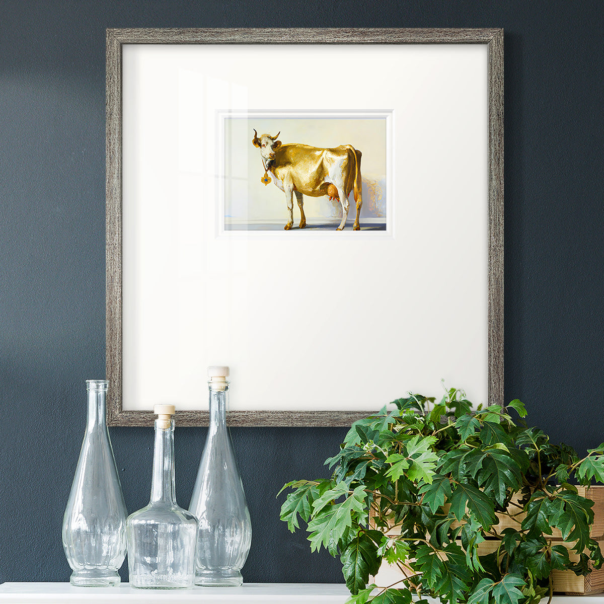 Gold Cow Premium Framed Print Double Matboard