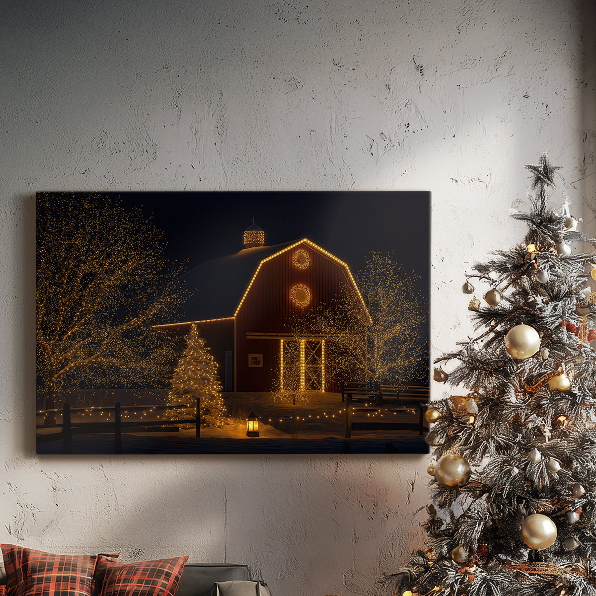 Night of Honeyed Village - Canvas Art Print