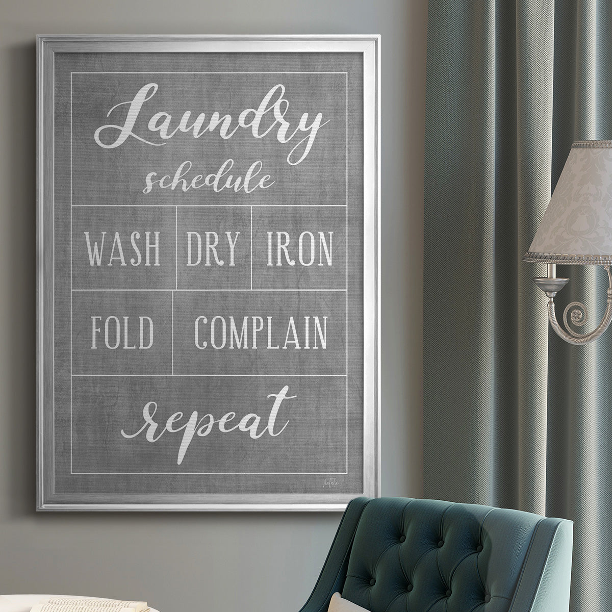 Laundry Schedule - Modern Framed Canvas Print