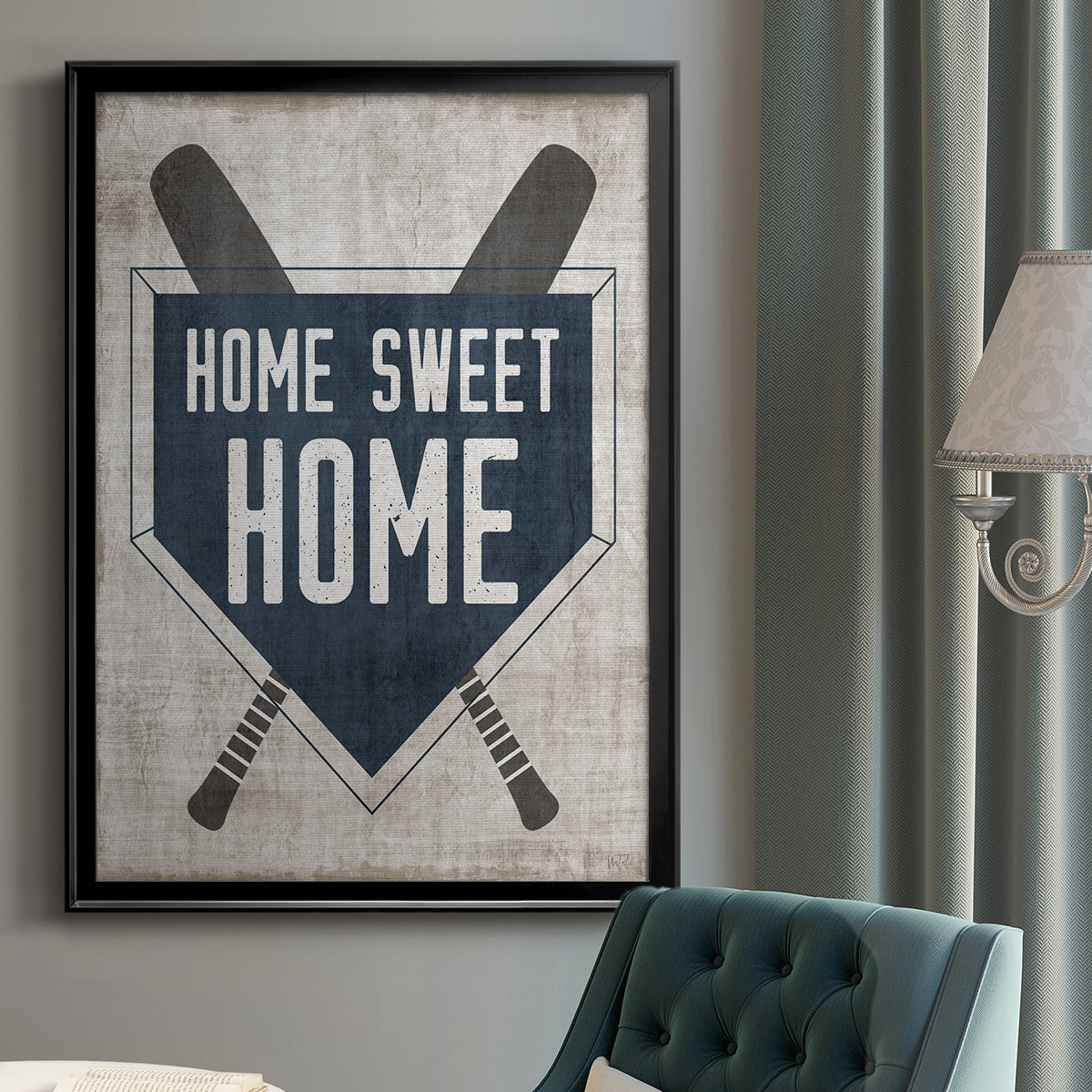Home Sweet Home Base - Modern Framed Canvas Print