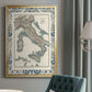 Bordered Map of Italy - Modern Framed Canvas Print