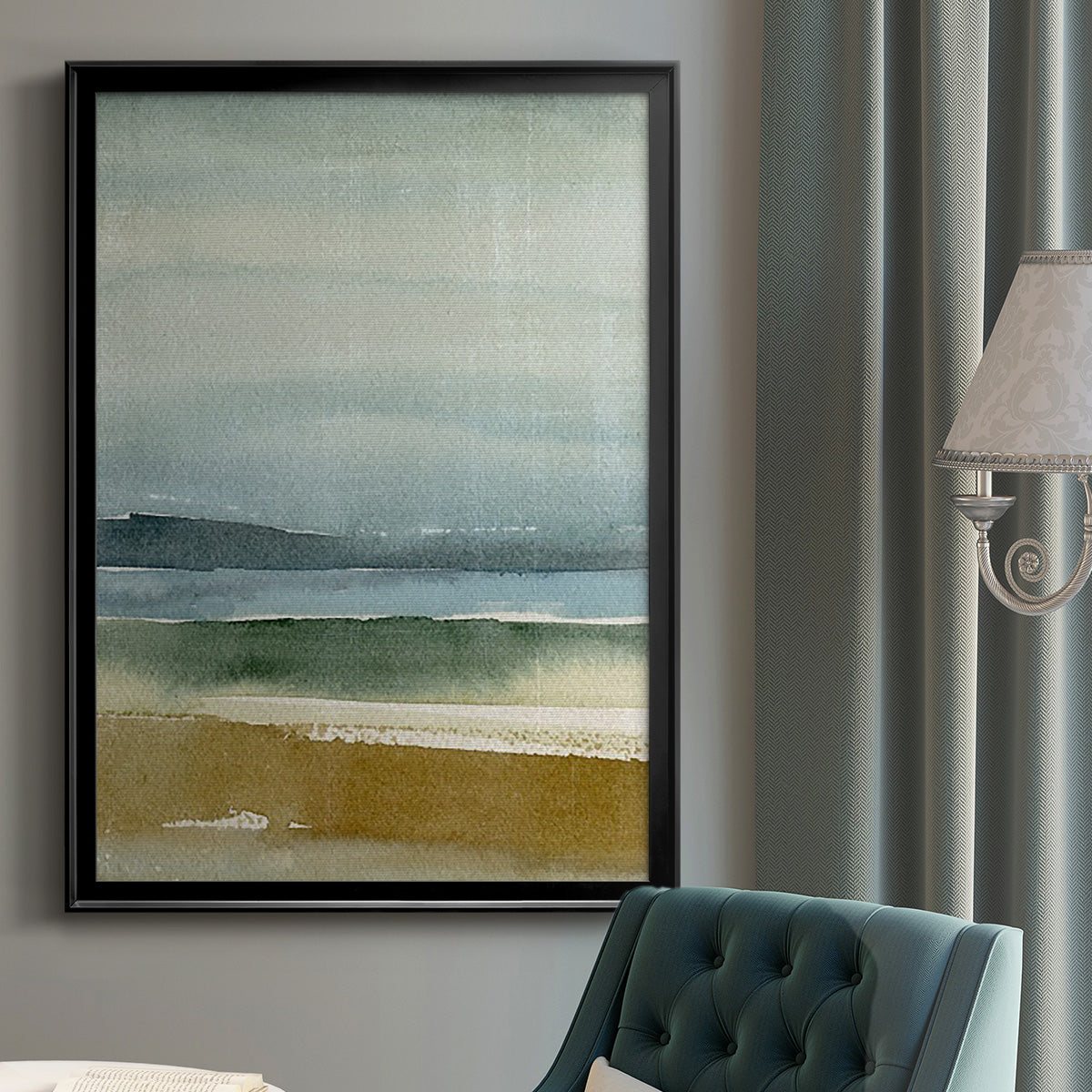 Ochre Outlook II - Modern Framed Canvas Print