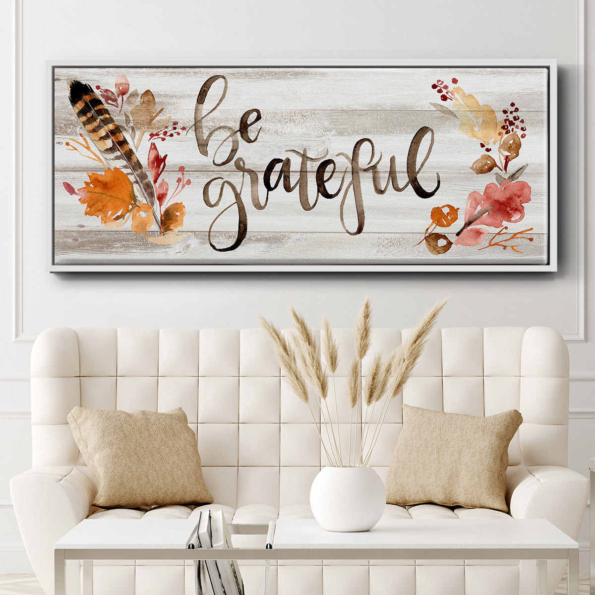 Grateful  - Floater Framed Canvas Print