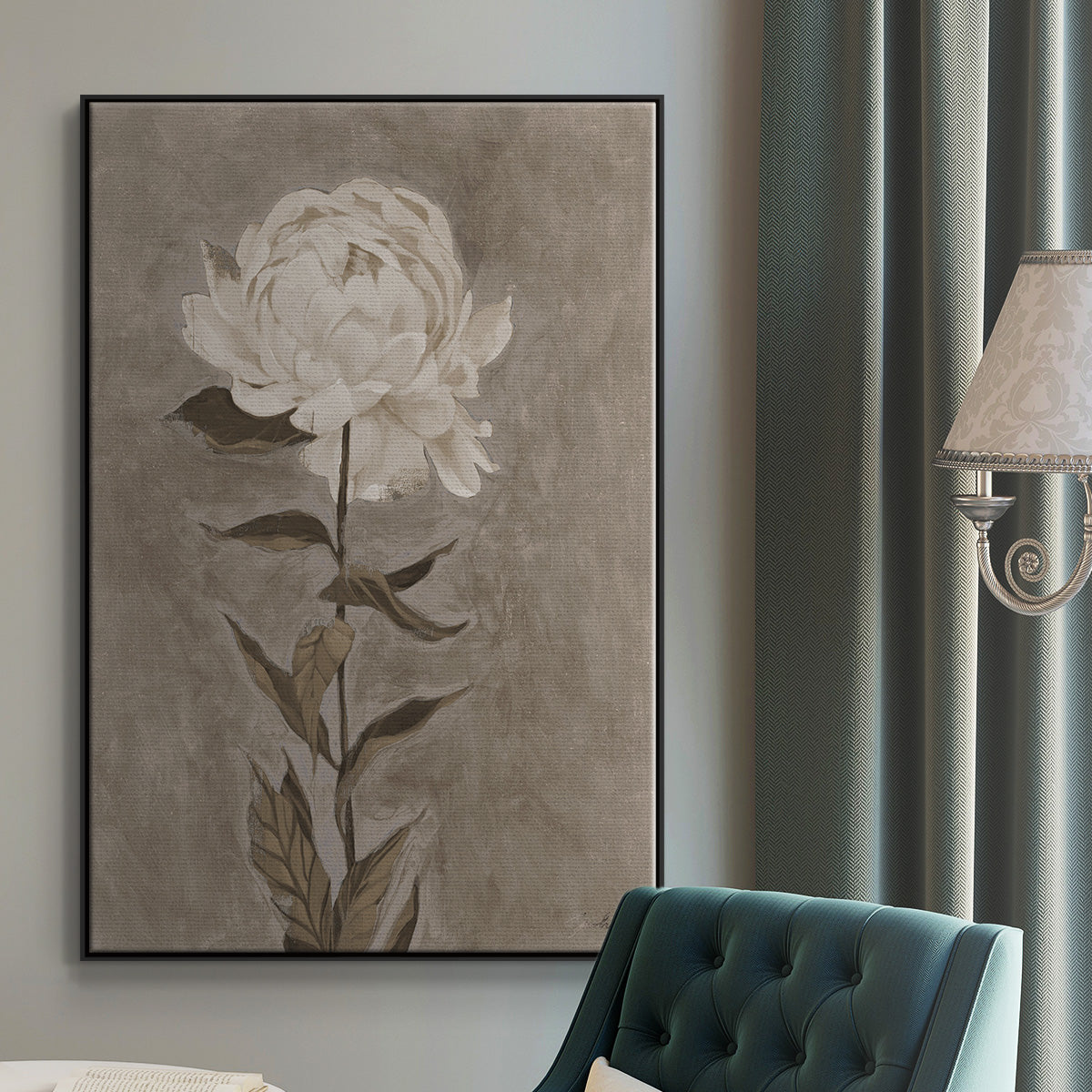 Pretty as a Peony I  -  Framed Canvas Print