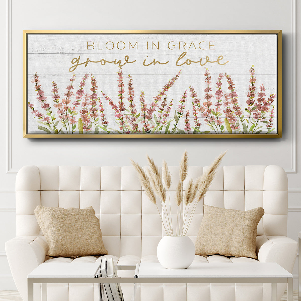 Grow in Love - Floater Framed Canvas Print