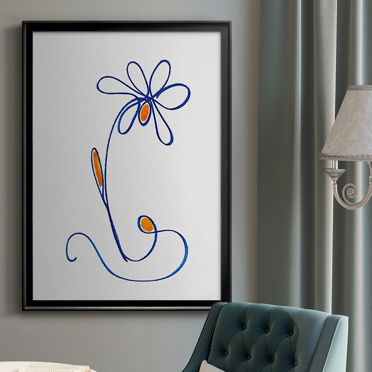 Wobbly Blooms II - Modern Framed Canvas Print