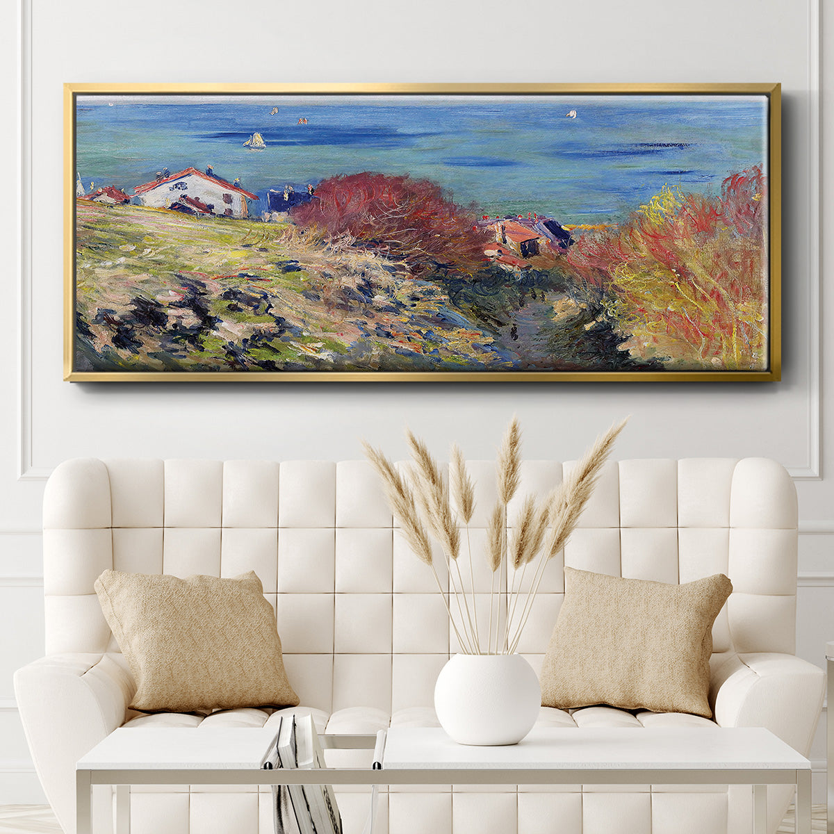 Pourville, 1882 - Floater Framed Canvas Print