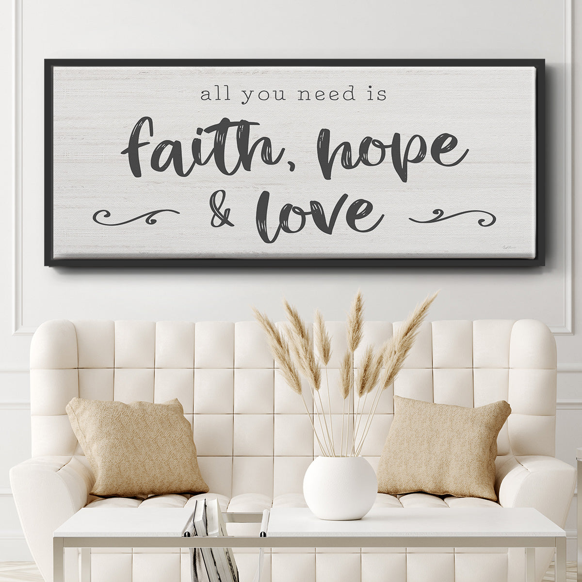 Faith Hope Love - Floater Framed Canvas Print