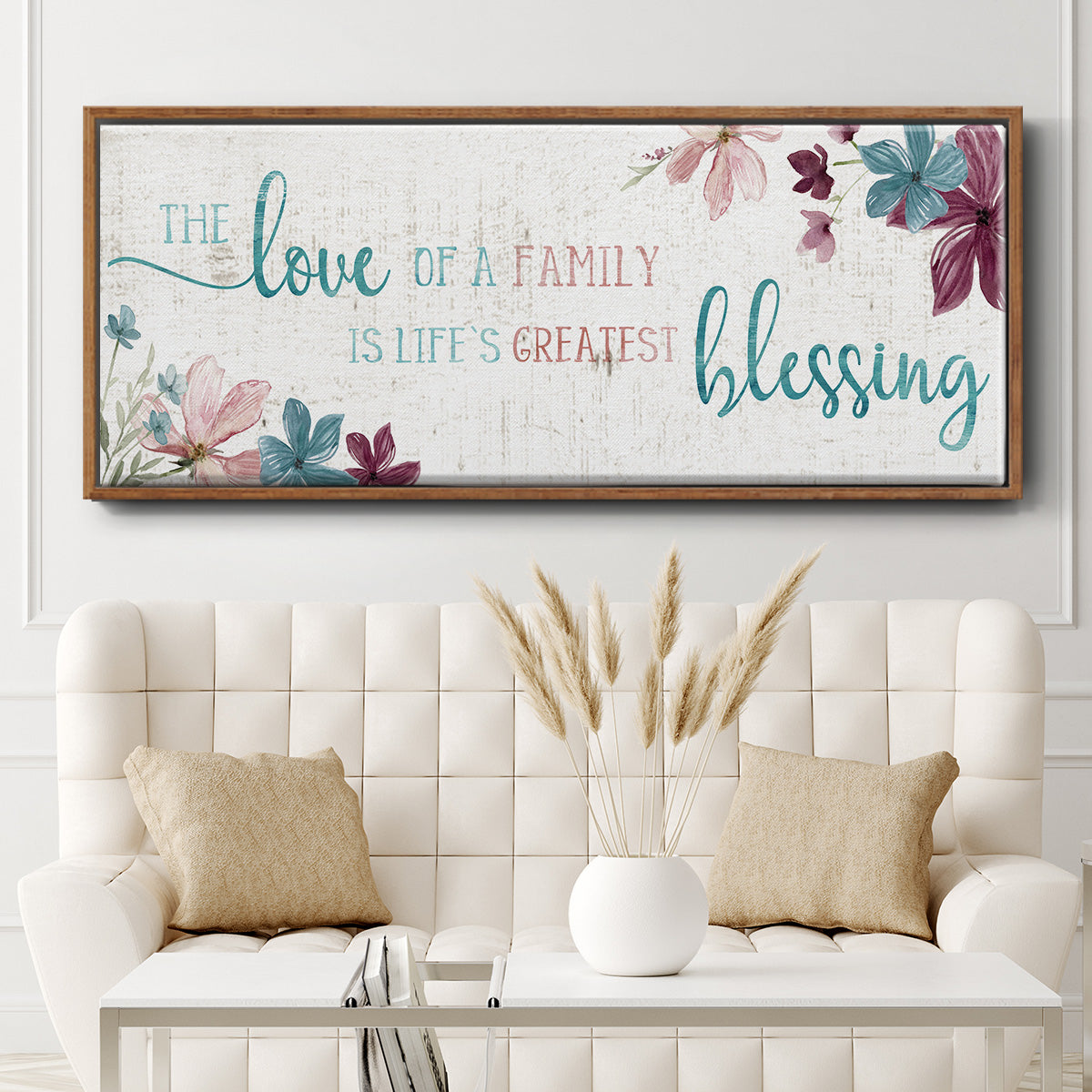 Family Blessing - Floater Framed Canvas Print