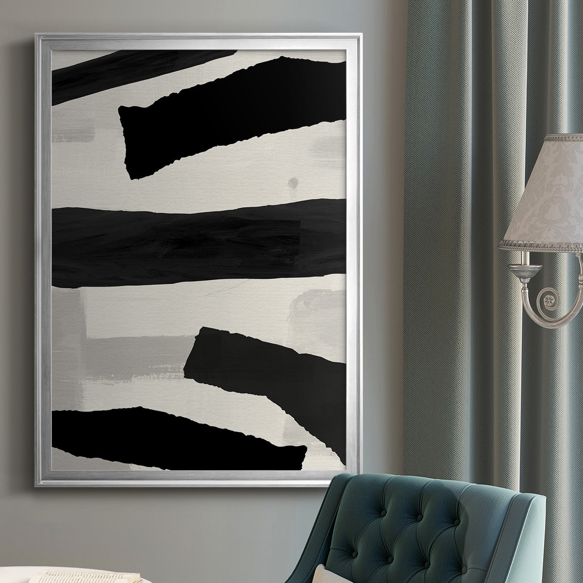 Mountain Paths I - Modern Framed Canvas Print