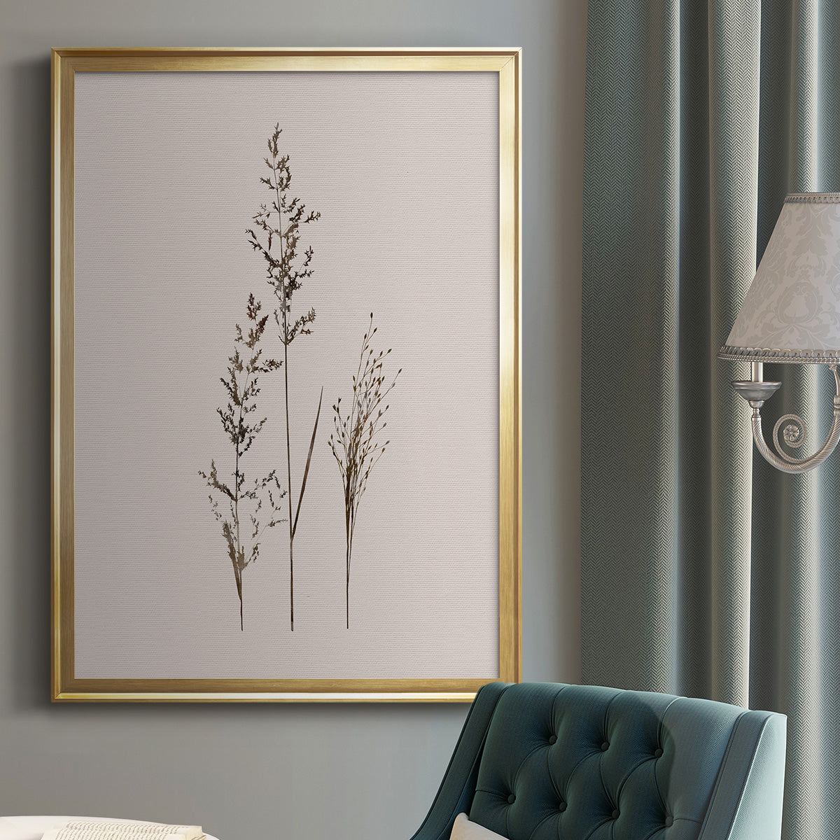 Delicate Stems I - Modern Framed Canvas Print