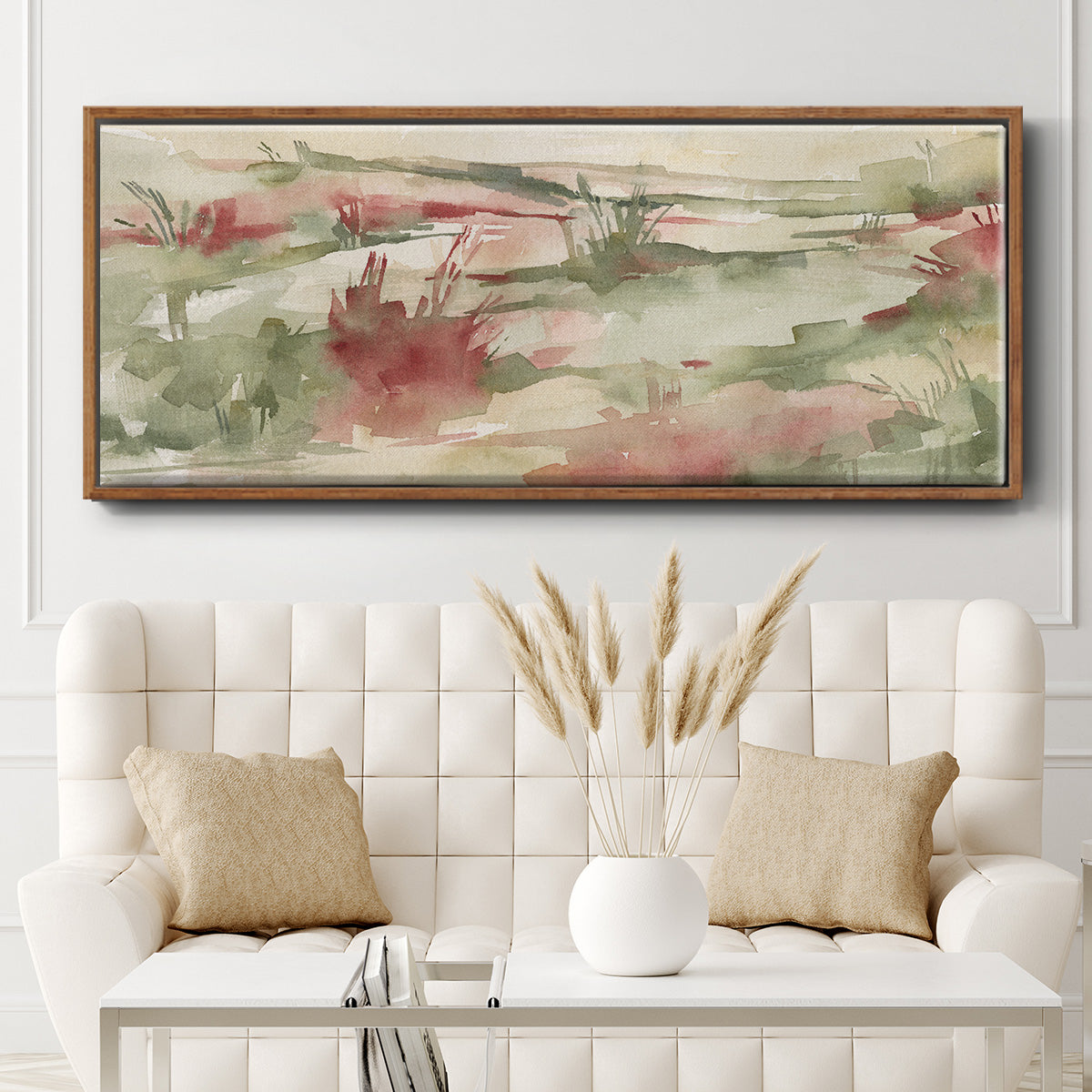 Rust Grasslands II - Floater Framed Canvas Print