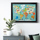 Children's World Map Premium Classic Framed Canvas - Ready to Hang