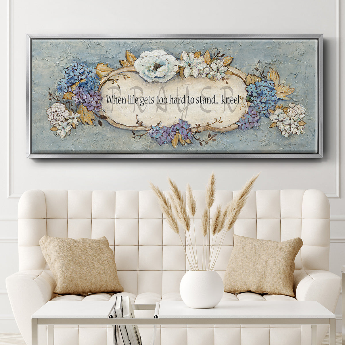 Prayer - Floater Framed Canvas Print